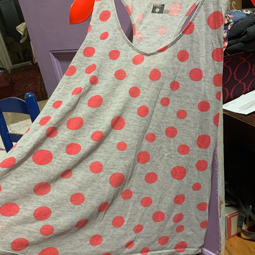 Severe racer back tank. BDG polka dots!